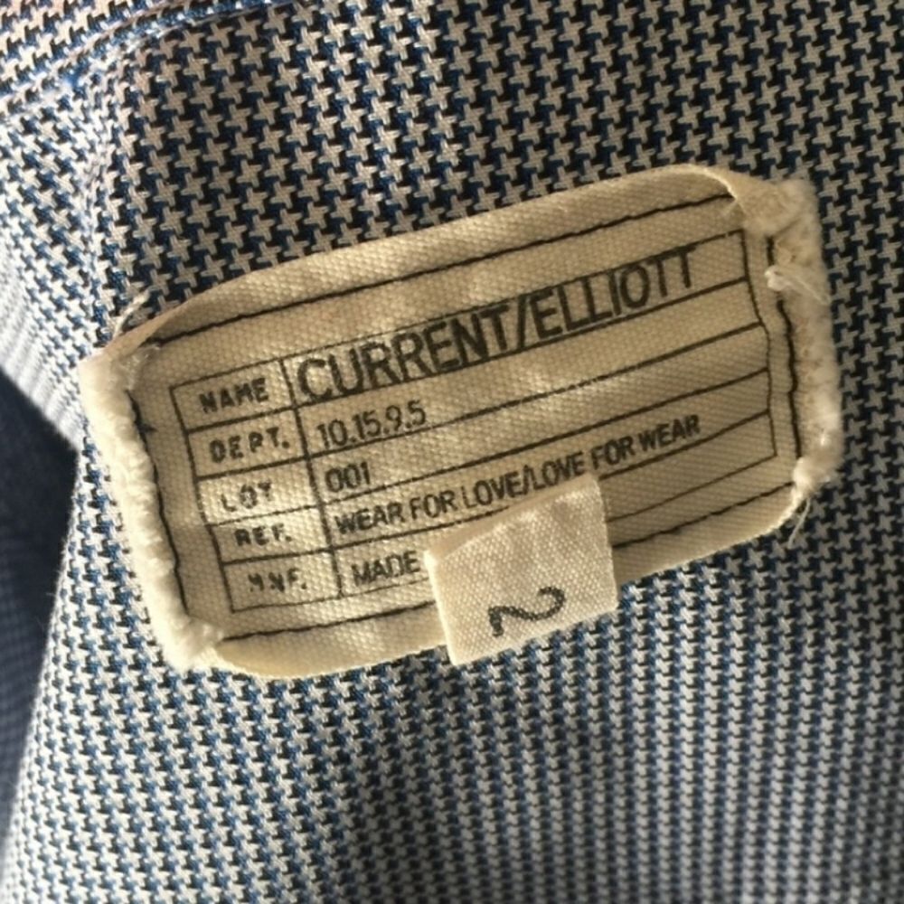 Current/Elliott The Slim Boy Houndstooth Shirt Md - Picture 6 of 7